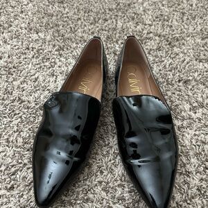 Calvin Klein Black Leather Flats Sleek Minimalist Design